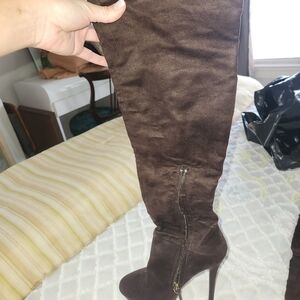 bebe Dark Brown Heeled Boots